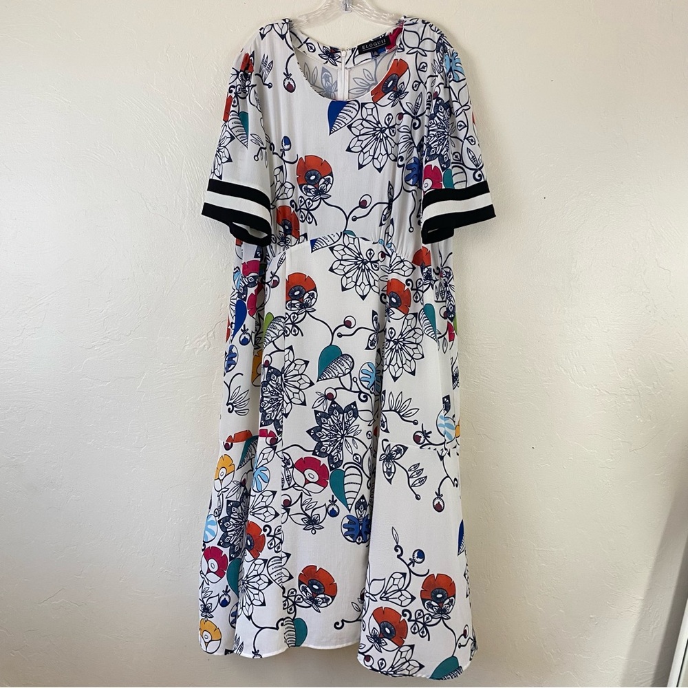 Eloquii Colorful Floral Maxi Dress